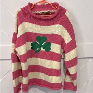 Girls’ Pink and White Irish Sweater